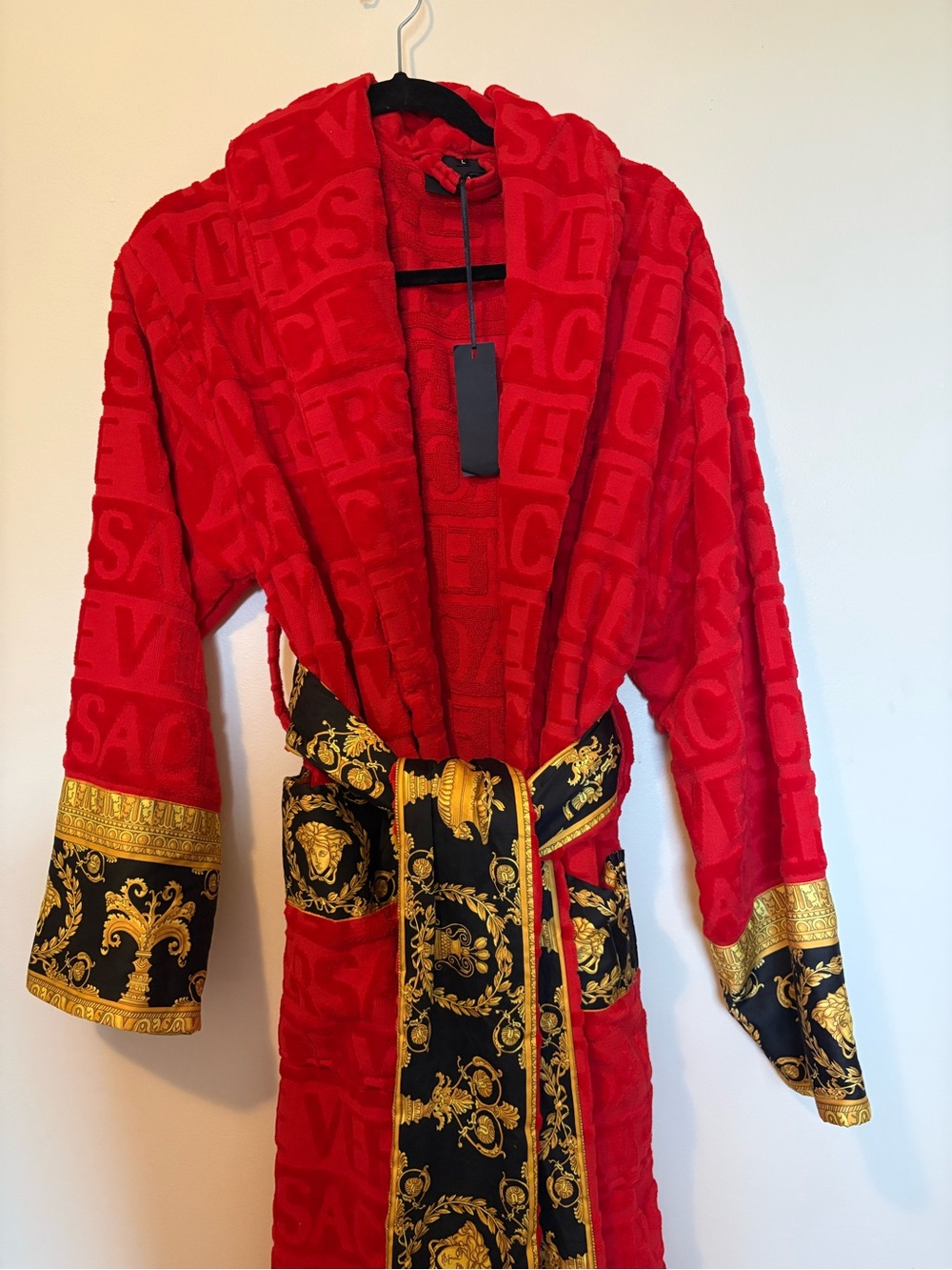 NEW Versace I ♡ Baroque Bathrobe Red Size Large